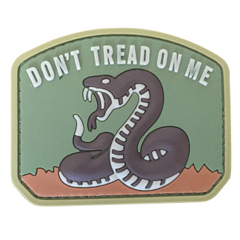 PVC nášivka - Don't Tread on Me, hnědá