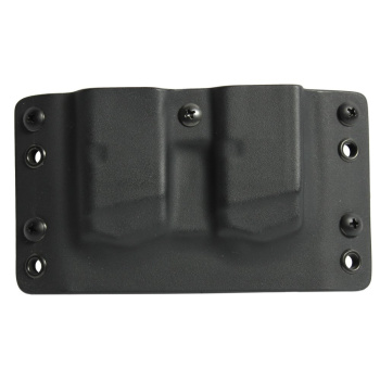 Étui Kydex, 2x chargeurs Glock 17, extérieur, côté droit, sans sweatguard, noir, passant de ceinture de 45 mm, RH Holster.