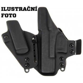 Étui Kydex interne pour Glock 19 gen 5 + TLR-7A + chargeur, sweatguard complet, noir, crochets en plastique de 40 mm, RH Holsters