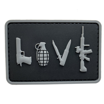 PVC patch LOVE - Pistol Grenade Knife Rifle