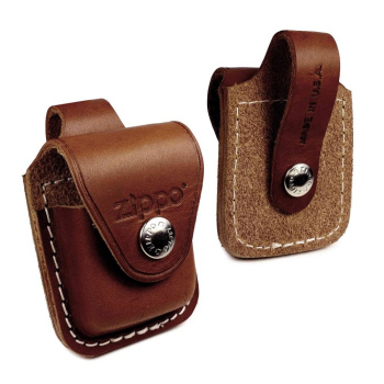 Etui à briquet Zippo en cuir marron