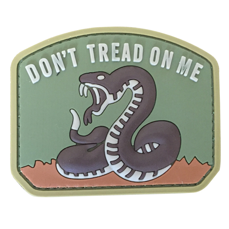 PVC patch - Don&#039;t Tread on Me, brun