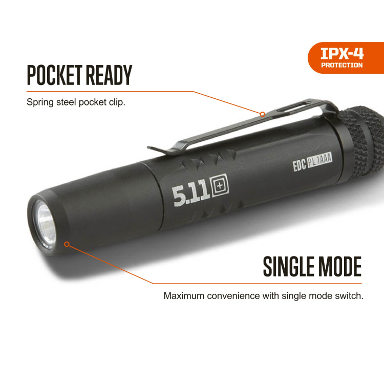 EDC Lampe de poche PL 1AAA, Noir, 5.11